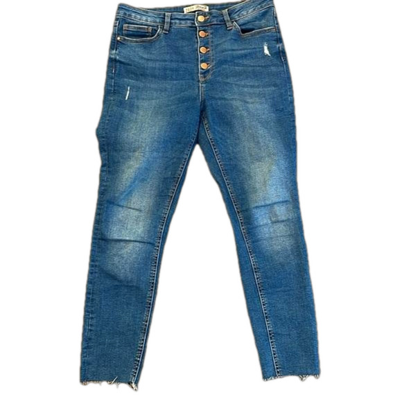 Denim Co Sz 10 button up  raw hem capris - Picture 1 of 8